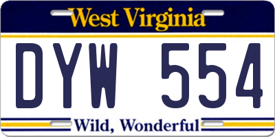 WV license plate DYW554