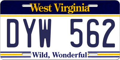 WV license plate DYW562