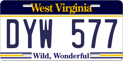 WV license plate DYW577
