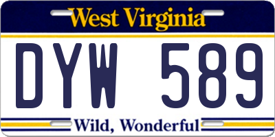WV license plate DYW589