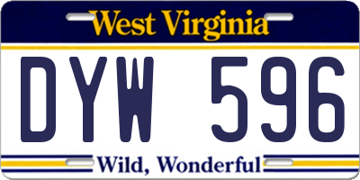WV license plate DYW596