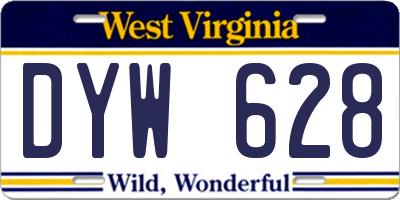 WV license plate DYW628