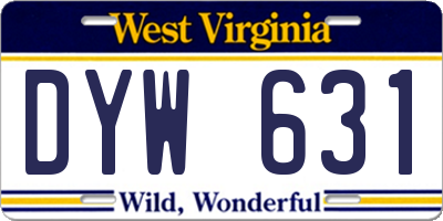 WV license plate DYW631