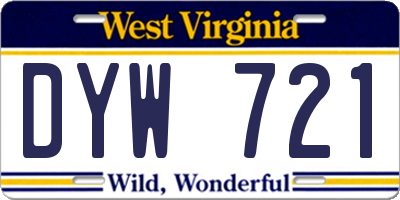 WV license plate DYW721