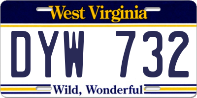 WV license plate DYW732