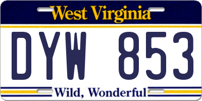 WV license plate DYW853