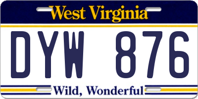 WV license plate DYW876