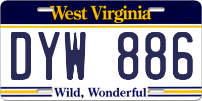 WV license plate DYW886
