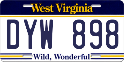 WV license plate DYW898