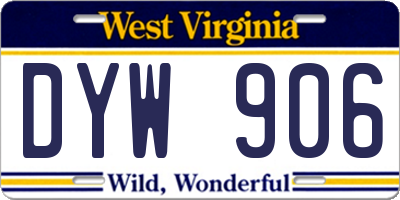 WV license plate DYW906