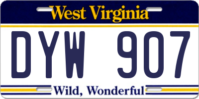 WV license plate DYW907