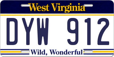 WV license plate DYW912