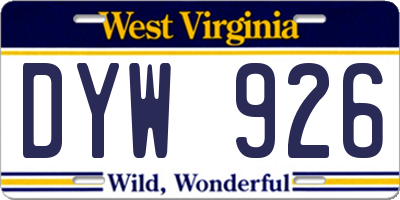WV license plate DYW926