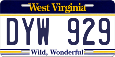 WV license plate DYW929