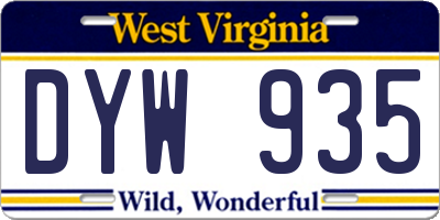 WV license plate DYW935