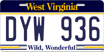 WV license plate DYW936