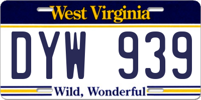 WV license plate DYW939