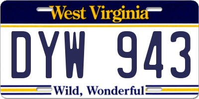 WV license plate DYW943