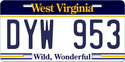 WV license plate DYW953