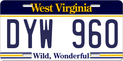 WV license plate DYW960