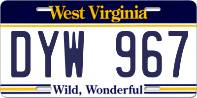 WV license plate DYW967