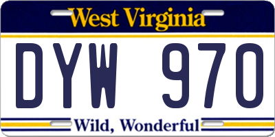 WV license plate DYW970