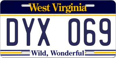 WV license plate DYX069