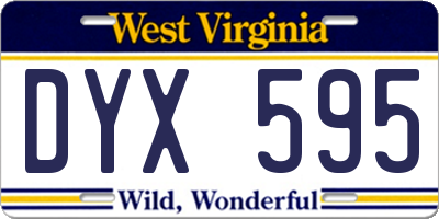 WV license plate DYX595
