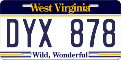WV license plate DYX878