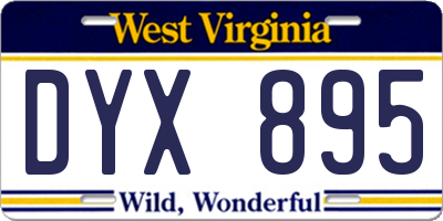 WV license plate DYX895