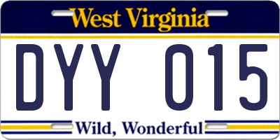 WV license plate DYY015