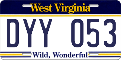 WV license plate DYY053