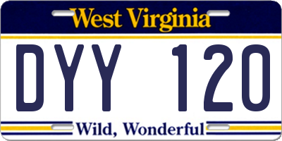 WV license plate DYY120