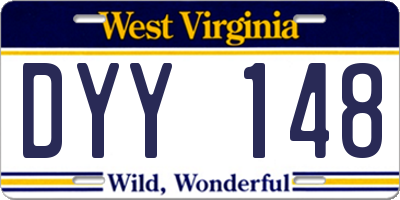 WV license plate DYY148