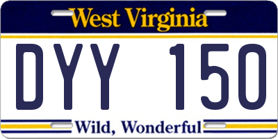 WV license plate DYY150