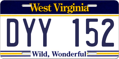 WV license plate DYY152