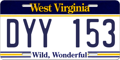 WV license plate DYY153