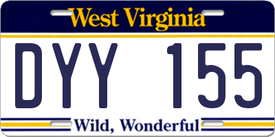 WV license plate DYY155