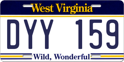 WV license plate DYY159