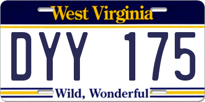 WV license plate DYY175