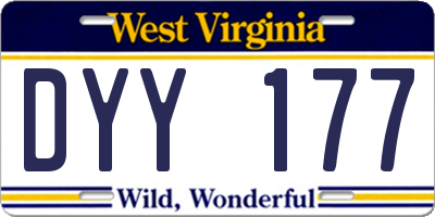 WV license plate DYY177