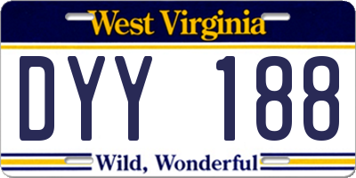 WV license plate DYY188