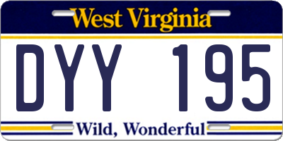 WV license plate DYY195