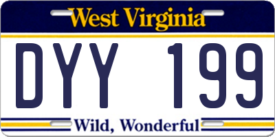 WV license plate DYY199