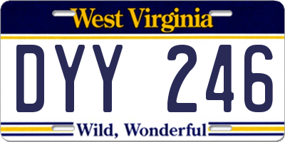 WV license plate DYY246