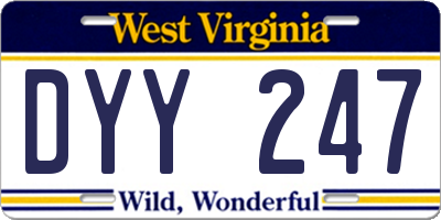 WV license plate DYY247