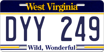WV license plate DYY249