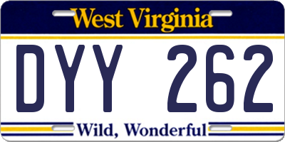 WV license plate DYY262