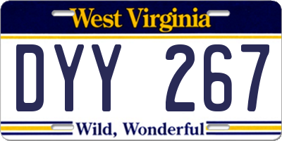 WV license plate DYY267