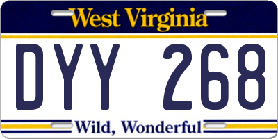 WV license plate DYY268